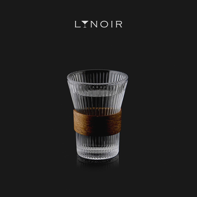Ripple Tumbler Glass with Wooden Grip