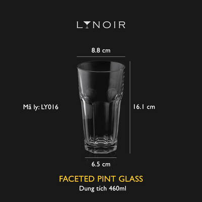 Faceted Pint Glass