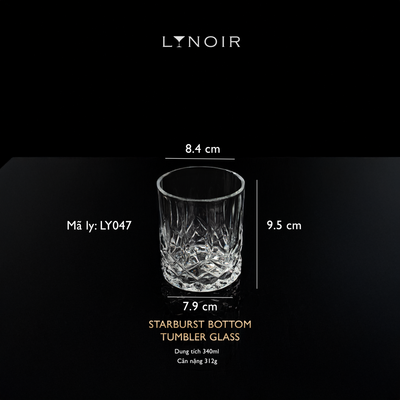 Starburst Bottom Tumbler Glass