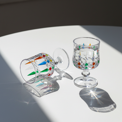 Ly Goblet - Multicolor Vintage Crystal - 190ml