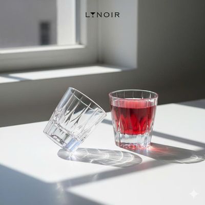 Ribbed Cut Crystal Tumbler Glass