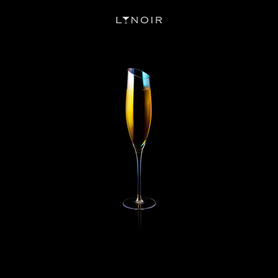 Iridescent Angled Champagne Flute Glass