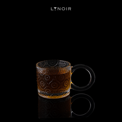  Patterned Round Handle Glass Mug 