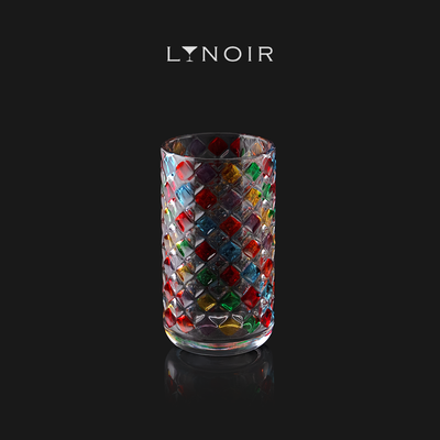 Colored Lattice Pattern Highball Glass