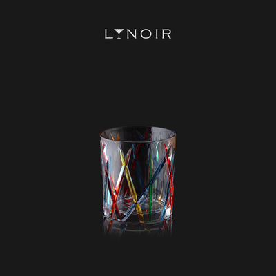 Colored Crisscross Tumbler Glass