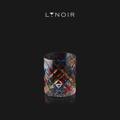 Colored Lattice Pattern Tumbler Glass