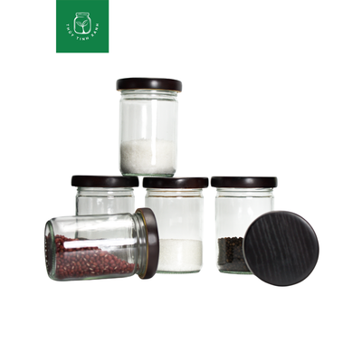  Combo 6 hũ thủy tinh tròn nắp màu hổ phách