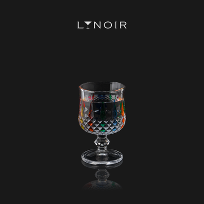 Multicolor Vintage Crystal Goblet Glass