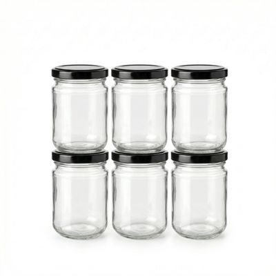 Combo 6 Hũ Thủy Tinh Tròn Nắp Thiếc Cao Cấp - Lọ Đựng Gia Vị, Hạt Khô, Thực Phẩm - Nhiều Dung Tích