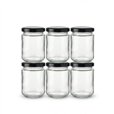 Combo 6 Hũ Thủy Tinh Tròn Nắp Thiếc Cao Cấp - Lọ Đựng Gia Vị, Hạt Khô, Thực Phẩm - Nhiều Dung Tích