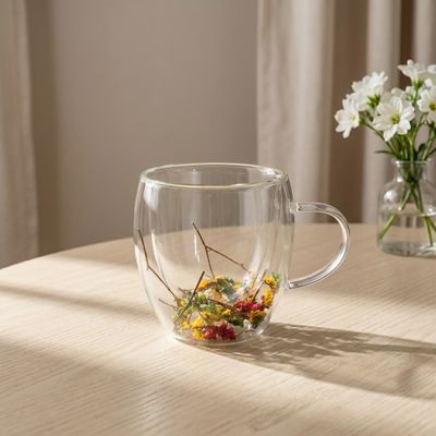 Ly Mug - Double Wall Colorful Flora | 250ml & 350ml | [LYNOIR_LY121-02]